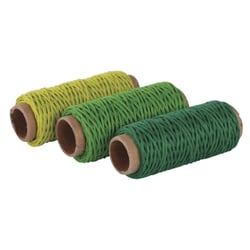 Kit Cordons de chanvre, 1mm ø, tons verts, 3 couleurs à 12m, 36m