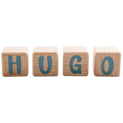4 cubes bois lettres grises - déco chambre bébé enfant