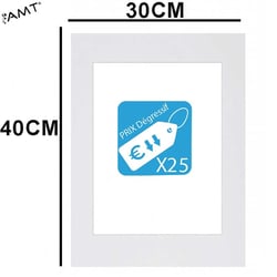 Lot De 25 Passe Partout 30X40Cm Blanc (20X30Cm)