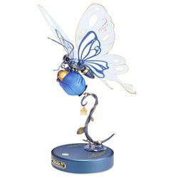 Puzzle 3D Papillon et Rose bleue - Kit DIY Maquette à construire