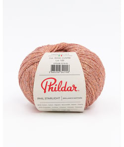Coton fantaisie à tricoter Phil Starlight - Phildar Rose Cuivré