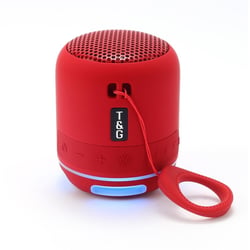 Mini Enceinte Bluetooth TWS LED Son Stéréo Portable Puissante Autonomie Longue Rouge YONIS