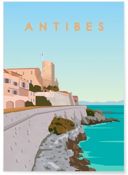 Affiche ville Antibes | A3 : 29,7x42cm