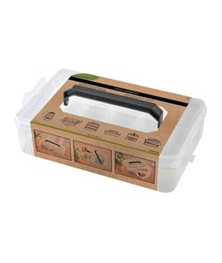 Boîte de Rangement Empilable avec poignée - Organisation et Praticité pour Vos Fournitures de Couture - 25 x 16 x 7 cm - Milward Transparent