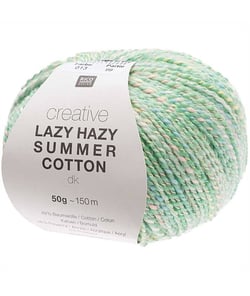 Pelote de coton à tricoter Creative LAZY HAZY SUMMER COTTON - Rico Design 13 Vert