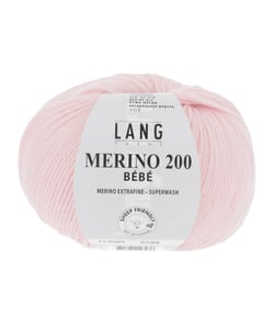 Pelote de laine à tricoter pour layette MERINO 200 BEBE - Lang Yarns 309 Rose