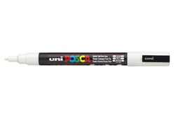 Lot de 12 Marqueurs pointe conique fine PC3M 0,9 - 1,3mm Blanc POSCA