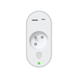 Force Power Parafoudre Prise Type E 540J avec 2 Ports USB-A/USB-C PD Blanc