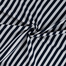 Tissu Jersey Coton Côtelé rayé Bleu marine