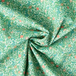 Tissu Batiste de Coton Charlie tapis fleuri sur fond Vert