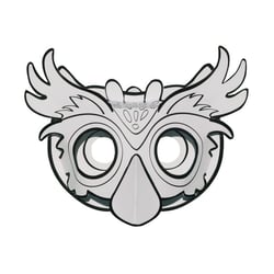 MégaCréa DIY - Masque enfant 3D carte forte hibou à colorier et à monter