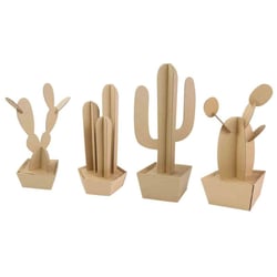 MégaCréa DIY - Maquette en carton à assembler Cactus 29 à 33 cm 4 pièces