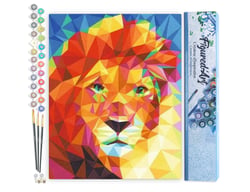 Peinture par Numéro Figured'Art - Grand Lion coloré - Kit de Loisir Créatif DIY Numéro d'Art Complet - 40x50cm sans châssis en bois