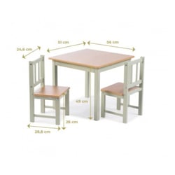 Geuther Meubles d activite en Hevea 2 chaises et une table Couleur Blanc Naturel