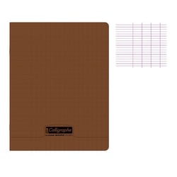Cahier - 17x22(cm) - Grands carreaux - 48 pages - Polypro - sans spirale - Marron