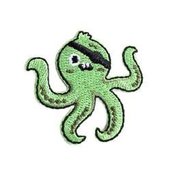 Ecusson petits animaux pieuvre pirate bandeau sur l'œil 4cm x 4cm