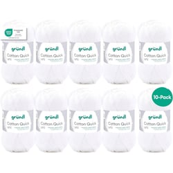 10 pelotes de laine - Blanc - 01 - 100% coton - 3/4 mm - Gründl - Cotton Quick Uni