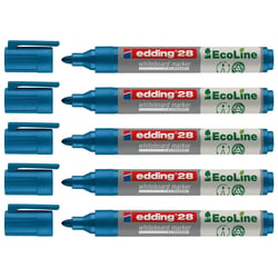 Lot de 5 marqueurs tableau blanc effaçables - EDDING - Pointe ronde 1,5-3 mm - Bleu