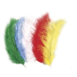 Mélange de plumes duvetées, Colore, 10 - 15 cm, 15 pièces