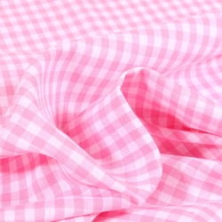 Tissu Rayures  Petits carreaux 5 mm Rose pastel