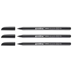Lot de 3 feutres de coloriage pointe fine 1 mm - EDDING - Noir - 1200
