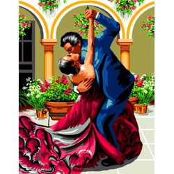 Princesse - Canevas antique Flamenco Mimo Verdé 50x65cm