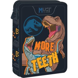 Trousse garnie Must Jurassic World 21 CM - 2 compartiments