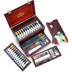 Coffret - Peinture aquarelle et à l'huile - Accessoires - 80 pièces - Royal & Langnickel