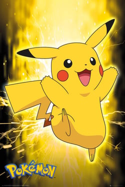 Poster Abysse - Pokémon Pikachu Néon - Papier - Multicolore - 91,5 x 61 cm