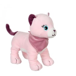Peluche - Peluche chien Fun Kitties Sonore, rose foulard parme - 17 cm