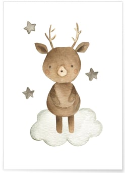 Affiche Enfant Cerf | A3 : 29,7x42cm