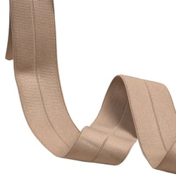 Elastique gros grain pré plié 30mm marron chocolat au mètre