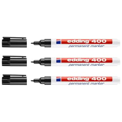 Lot de 3 marqueurs permanents - EDDING - Pointe fine 1 mm - Noir