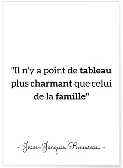 Affiche Rousseau : 'Il n'y a point de tableau...' | A3 : 29,7x42cm