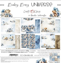 6 papiers scrapbooking 30 x30 cm Craft O' Clock BABY BOY UNIVERSE