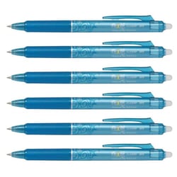 Lot de 6 Stylos Roller Rétractables Frixion Ball Clicker Pointe Fine Turquoise