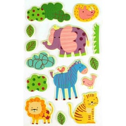 Stickers phosphorescents Animaux jungle 1,5 à 5 cm x14