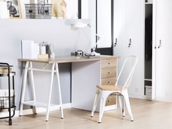 Bureau Panneau de particules Marron/blanc HEBER - Beliani