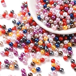 300 PERLES SANS TROU Rondes acrylique Multicolore Nacré Diamètre 4 mm - Non Percée - Creation Diy