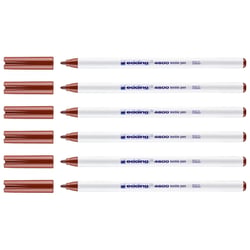 Lot de 6 feutres textiles permanents pointe fine 1 mm - EDDING - Marron - 4600