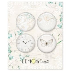 4 badges métal décoration embelissement scrapbooking Lemoncraft SENTIMENTAL 185