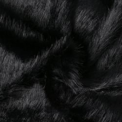 Tissu Fausse fourrure  poils long Flora sur fond Noir