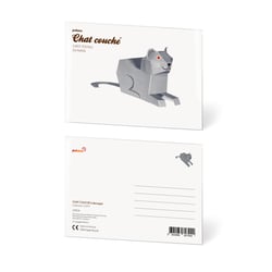 CARTE POSTALE CHAT COUCHÉ