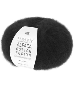 Coton bio à Tricoter & alpaga LUXURY ALPACA COTTON FUSION – Rico Design – La rencontre parfaite entre fraîcheur, douceur et luxe 08 Noir