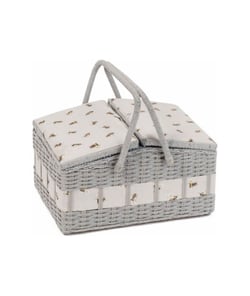 Panier à couture motif abeille - 26x35x19 cm - Hobby Gift Multicolore