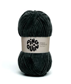 Fil velours 100GR à tricoter PINGO CHENILLE - Pingouin - certifié Oeko-Tex Noir