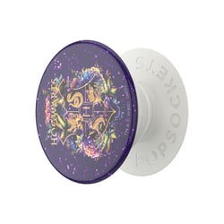 PopSockets Pop Grip pour Smartphones Standard Design Hogwarts Floral Pailletés Blanc