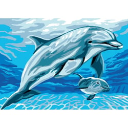 Princesse - Canevas antique Dauphins 32x50 cm