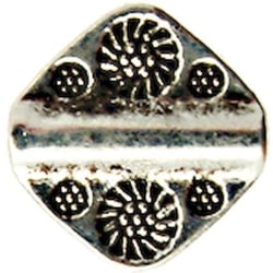 MégaCréa - Perle métal carrée 12mm Argenté (lot de 10)