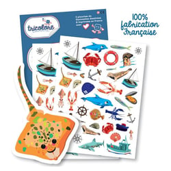 Gommettes – Mer – Poisson – Bateau – 70 pieces - Graine Creative - Bleu